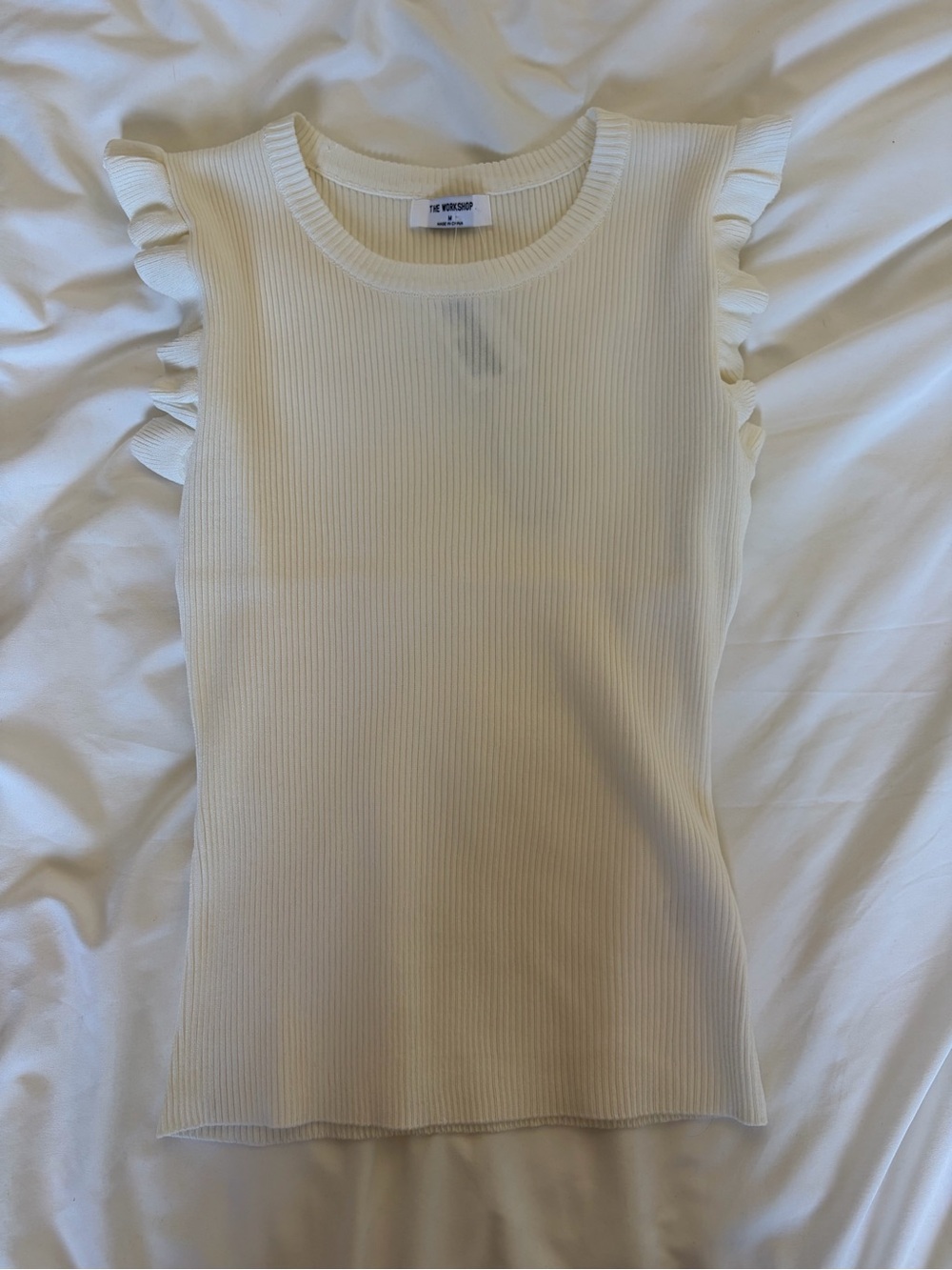 White Ruffle Tank Top - Picture 2 of 5